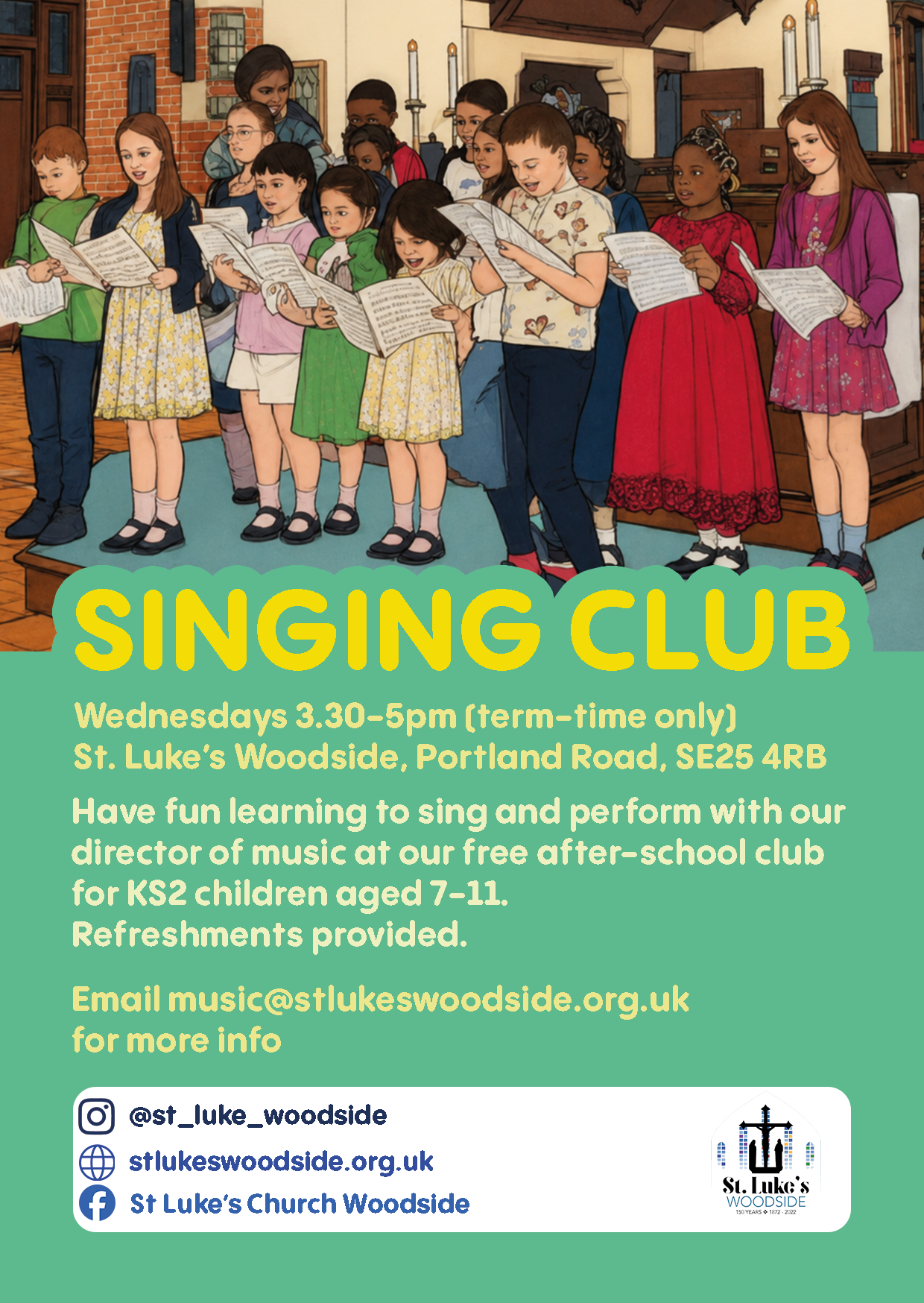 Singing Club Flyer St Luke's Woodside